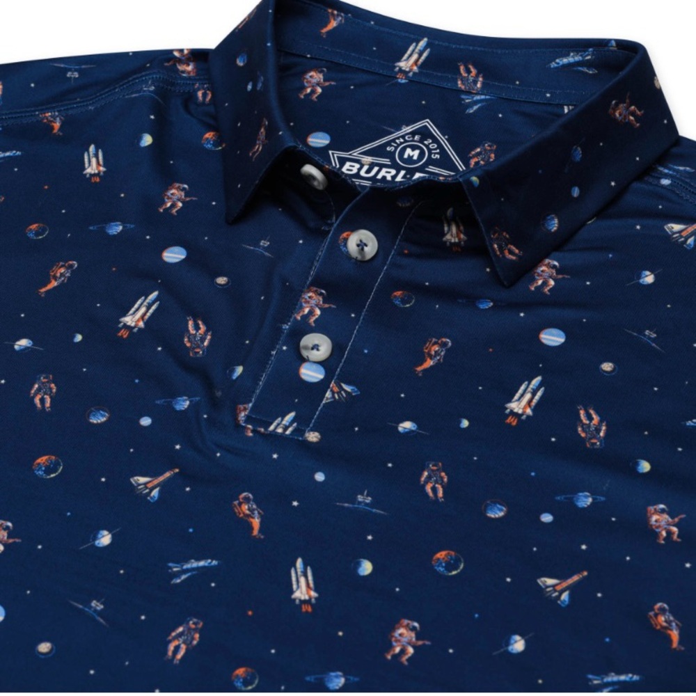Burlebo Dark Blue Astronaut Print Polo